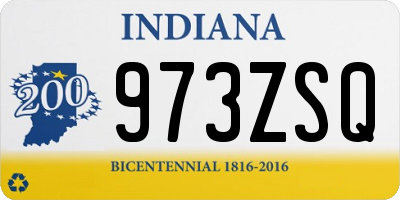 IN license plate 973ZSQ