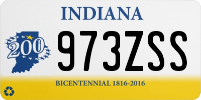 IN license plate 973ZSS