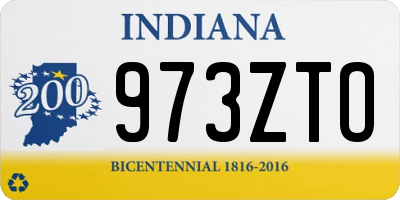 IN license plate 973ZTO