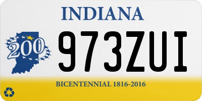 IN license plate 973ZUI