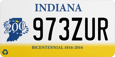 IN license plate 973ZUR
