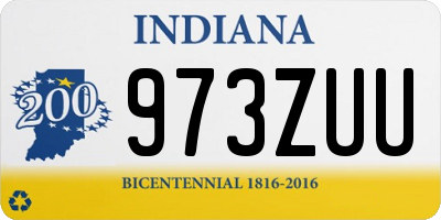 IN license plate 973ZUU
