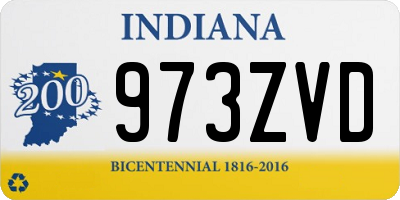 IN license plate 973ZVD