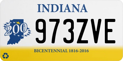IN license plate 973ZVE