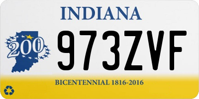 IN license plate 973ZVF