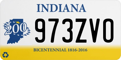 IN license plate 973ZVO