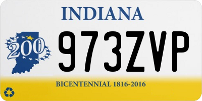 IN license plate 973ZVP