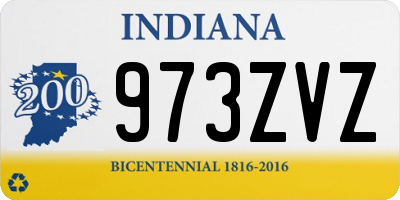 IN license plate 973ZVZ