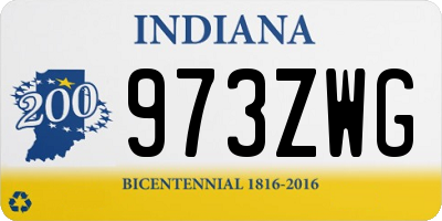 IN license plate 973ZWG
