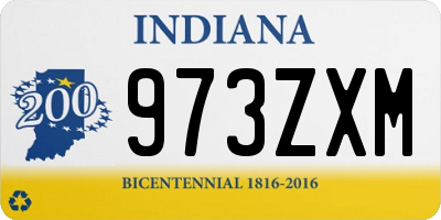 IN license plate 973ZXM