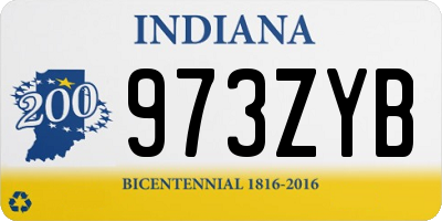 IN license plate 973ZYB