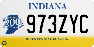 IN license plate 973ZYC
