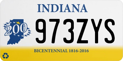 IN license plate 973ZYS