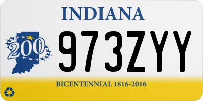 IN license plate 973ZYY