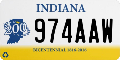 IN license plate 974AAW