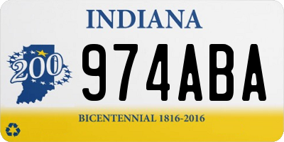 IN license plate 974ABA