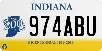 IN license plate 974ABU