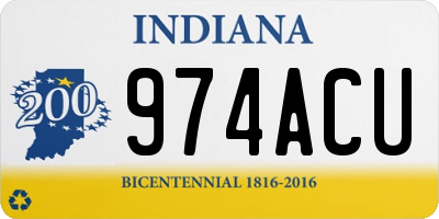 IN license plate 974ACU