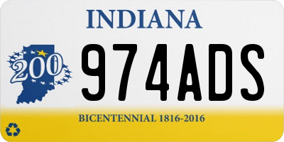 IN license plate 974ADS