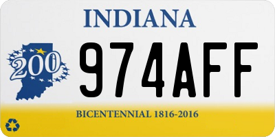 IN license plate 974AFF