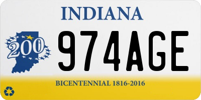 IN license plate 974AGE