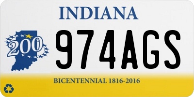 IN license plate 974AGS
