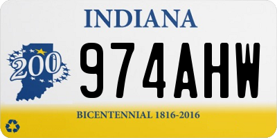 IN license plate 974AHW