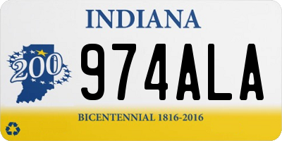 IN license plate 974ALA