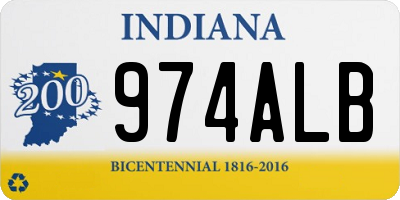 IN license plate 974ALB