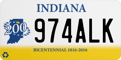 IN license plate 974ALK