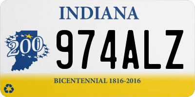 IN license plate 974ALZ