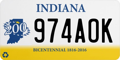 IN license plate 974AOK