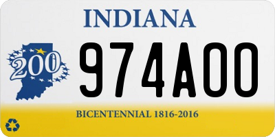 IN license plate 974AOO