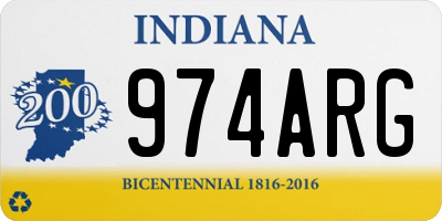 IN license plate 974ARG