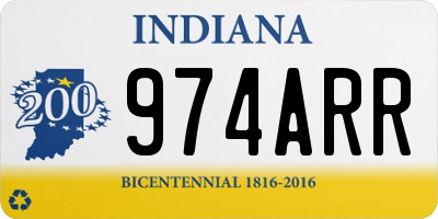 IN license plate 974ARR