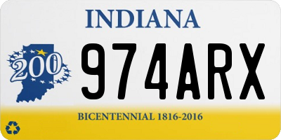 IN license plate 974ARX
