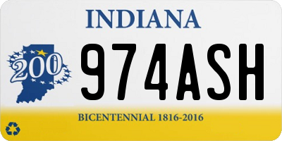 IN license plate 974ASH
