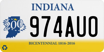 IN license plate 974AUO