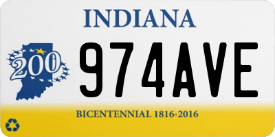 IN license plate 974AVE