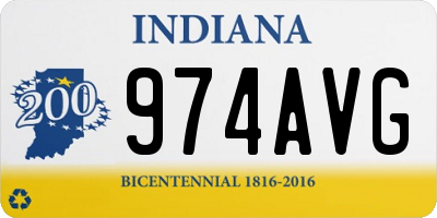 IN license plate 974AVG