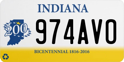 IN license plate 974AVO
