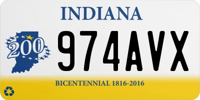IN license plate 974AVX