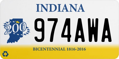 IN license plate 974AWA