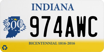IN license plate 974AWC