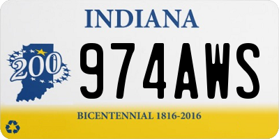 IN license plate 974AWS