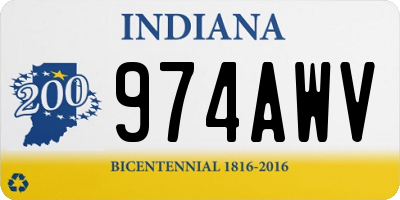 IN license plate 974AWV