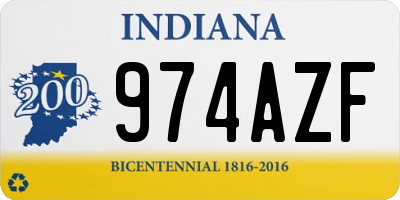 IN license plate 974AZF