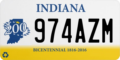 IN license plate 974AZM