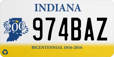 IN license plate 974BAZ