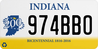 IN license plate 974BBO